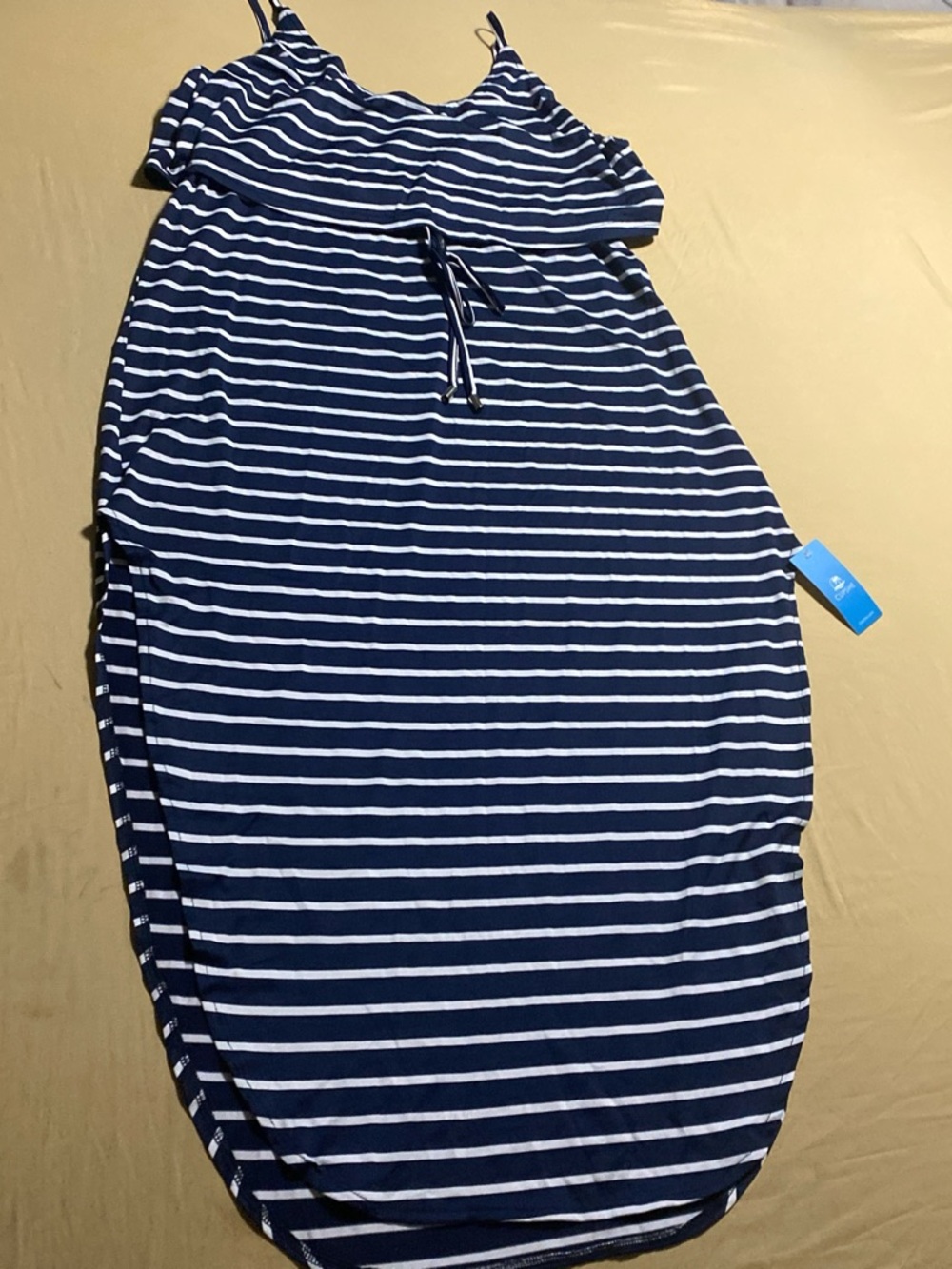 Cupshe Navy and White Striped Dress